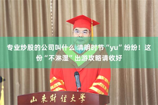 专业炒股的公司叫什么 清明时节“yu”纷纷！这份“不淋湿”出游攻略请收好