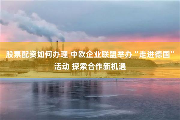 股票配资如何办理 中欧企业联盟举办“走进德国”活动 探索合作新机遇