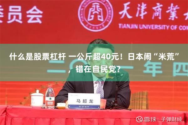 什么是股票杠杆 一公斤超40元！日本闹“米荒”，错在自民党？