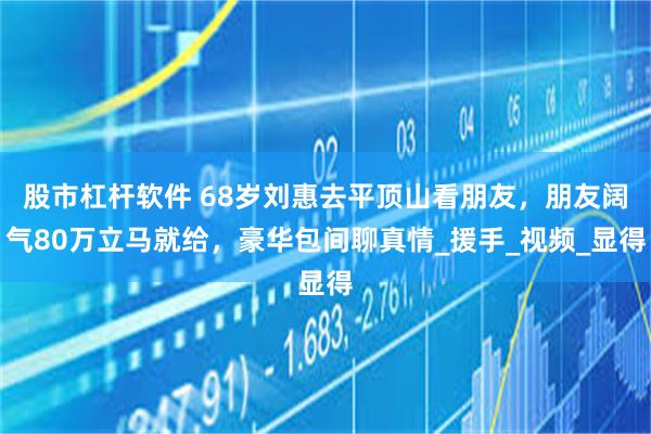 股市杠杆软件 68岁刘惠去平顶山看朋友，朋友阔气80万立马就给，豪华包间聊真情_援手_视频_显得